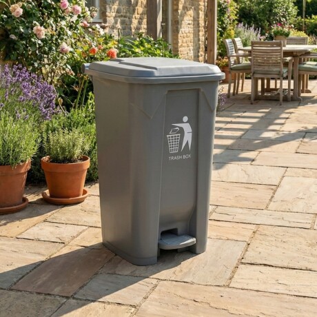 CONTENEDOR DE BASURA 80 LITROS Contenedor de Basura 80 Litros Gris