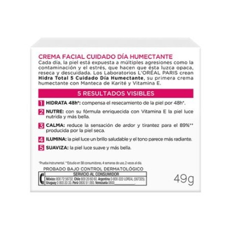 L’Oréal Crema Hidra Total 5 Día Hidratación + Nutrición 50ml – Piel Suave y Luminosa L’Oréal Crema Hidra Total 5 Día Hidratación + Nutrición 50ml – Piel Suave y Luminosa