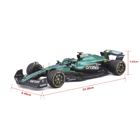Auto Bburago Formula 1 Aston Martin Aramco con Exhibidor Escala 1:24 U