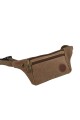 Riñonera chata de lona Marrón