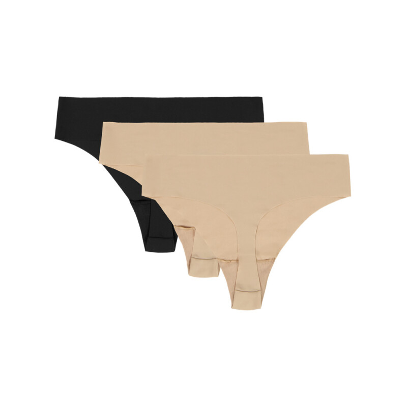 UA PURE STRETCH NO SHOW THONG-SOLID 3PK-PNK WHT-111