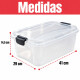 Set x3 Caja organizadora 10 lts de plástico reforzada TRANSPARENTE