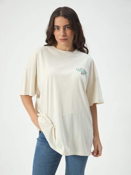 REMERA OVERSIZE POPCORN CRUDO