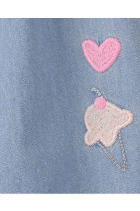 Monito de chambray con bordado Monito de chambray con bordado