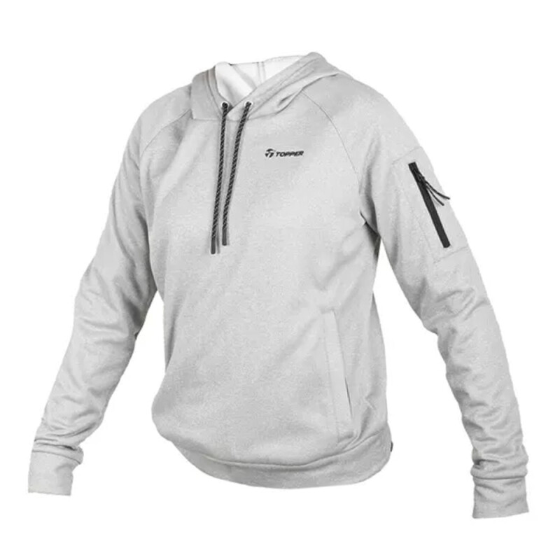 HOODIE POLY FLEECE GIRLS TRNG rosa par m GRIS CLARO/NEGRO/NARANJA