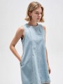 Vestido Aurei Celeste Claro