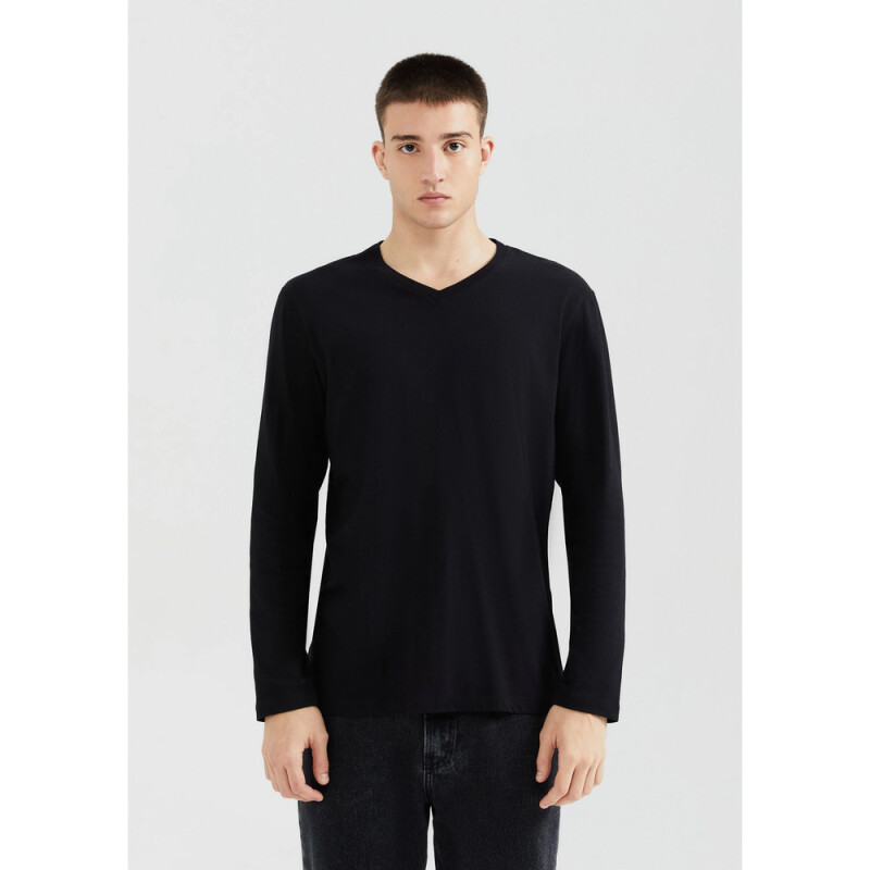 CAMISETA ML MASC PRETO ESCURO