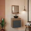 Mueble De Baño 1419 Artecas Bacha Acrílica + Espejo Nogal/Gris Grafito Mueble De Baño 1419 Artecas Bacha Acrílica + Espejo Nogal/gris Grafito