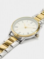 Reloj Bicolor Con Pulsera De Acero Inoxidable bicolor