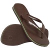 Sandalias Havaianas Brasil Logo Hombre Marrón Oscuro Blanco
