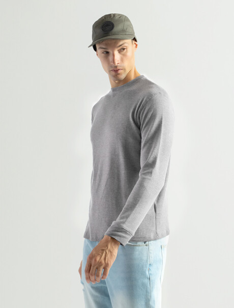 Remera Manga Larga Termal Gris Melange