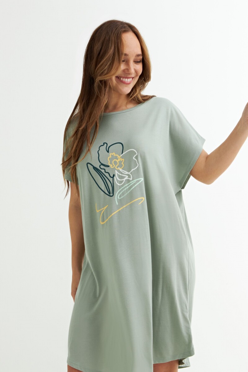 Vestido estampado VERDE