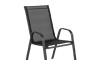 Silla de Jardín Textilina y Acero Apilable Negro