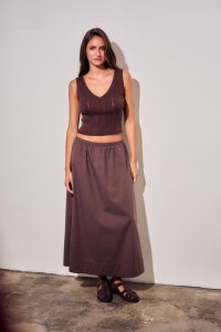 Falda Midi Chocolate