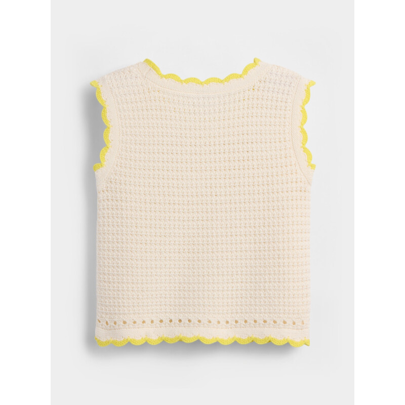 SL COTTON CROCHET TANK - HEART IVORY FROST