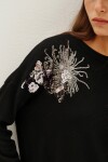 Sweater Embro Leaves Negro