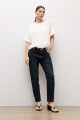 Blusa plumetti con volados crudo