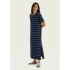 VESTIDO MIDI FEM OFF WHITE LISTRADO