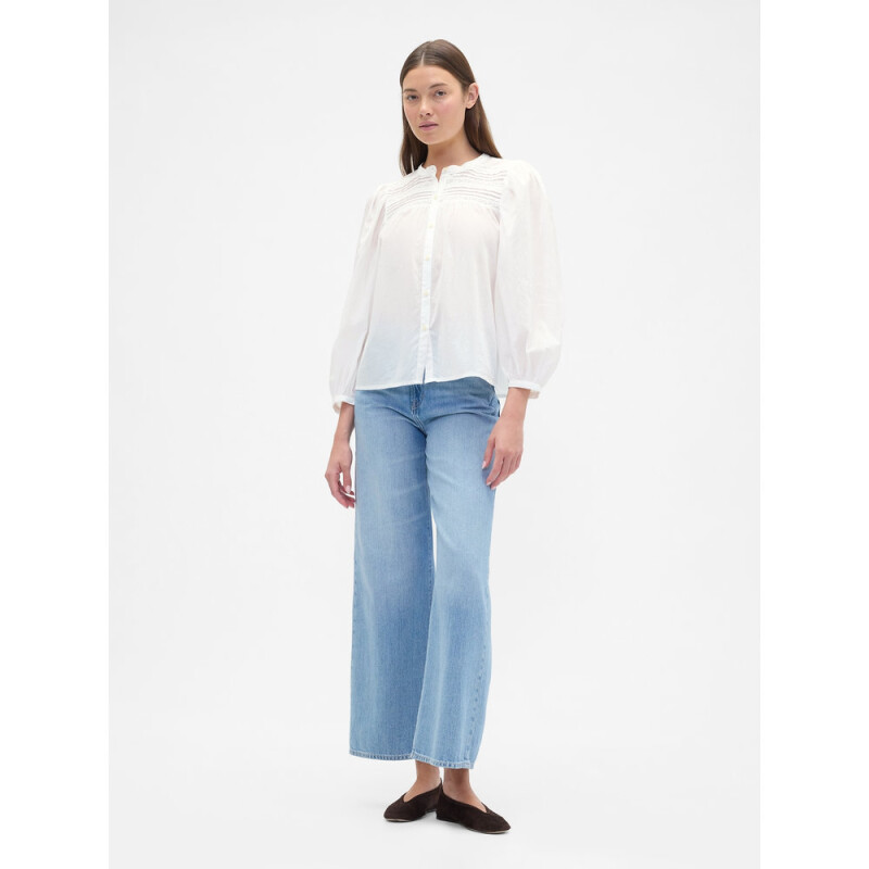 V-LS LACE INSERT FASHION TOP NEW OFF WHITE V2