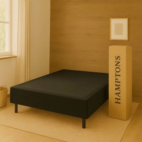 Sommier Queen Colchon Hamptons Hybrid Silver Negro