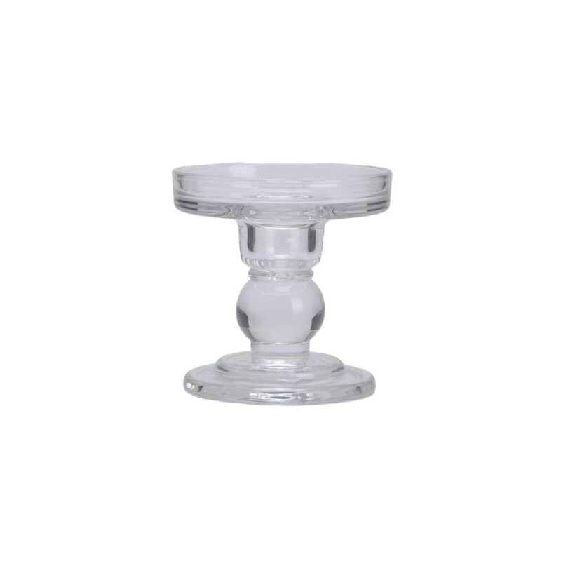 Candelabro Portavelas de Vidrio Transparente 8.6cm Candelabro Portavelas de Vidrio Transparente 8.6cm