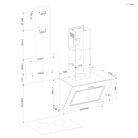 Campana Extractora Negra Candy CVMA60/1N/1 Campana Extractora Negra Candy CVMA60/1N/1