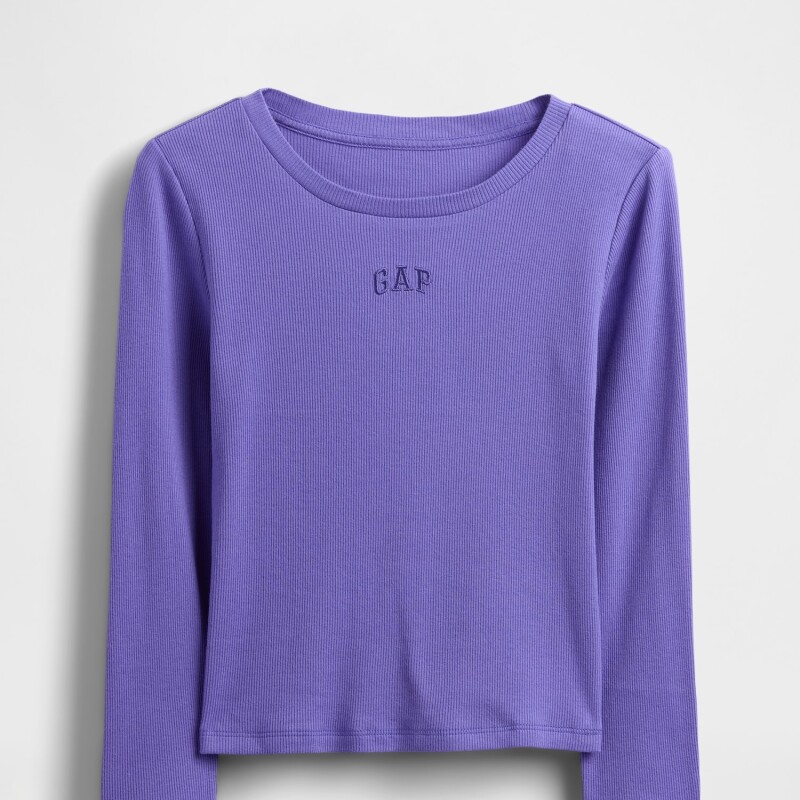 FRCH LS RIBBED TEE BLUE IRIS 2