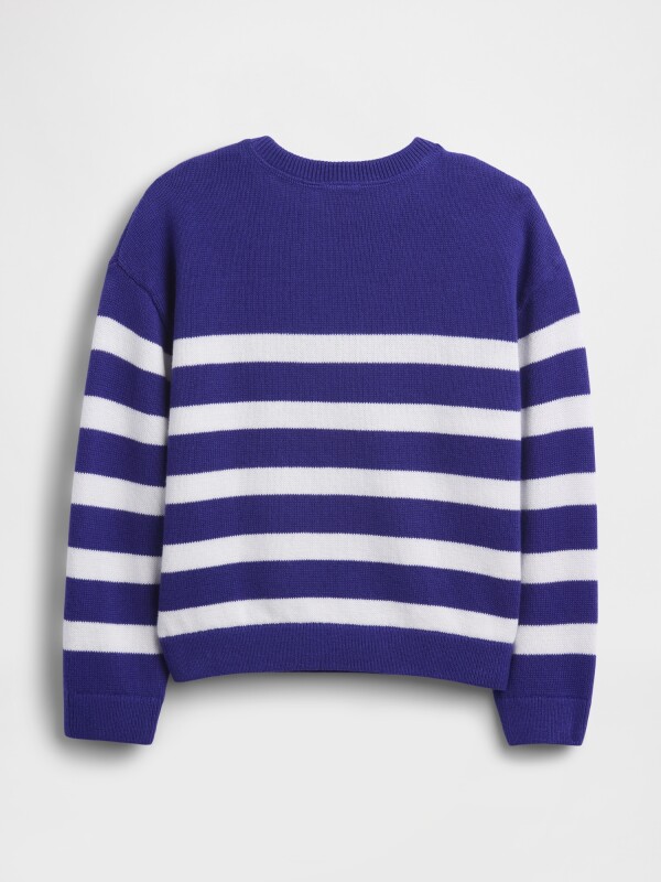 CREW PRINT SWEATER SPECTRUM BLUE