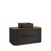 Mueble de baño Suspendido Alice Negro 100cm con Bacha de Loza Mueble De Baño Suspendido Alice Negro 100cm Con Bacha De Loza