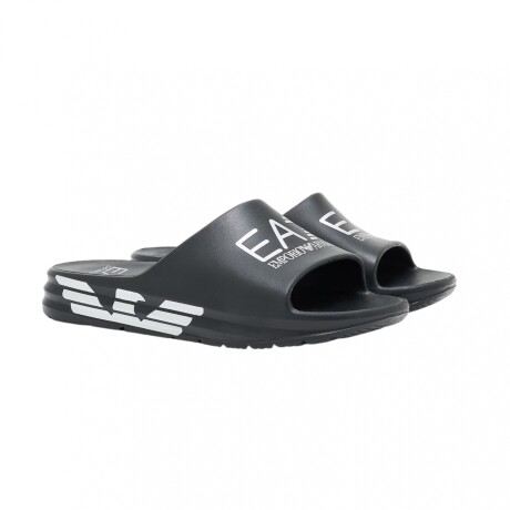 AE7 Crusher Distance slides with oversized logo Black / Silver Metallic / Orange
