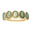 Anillo medio sin fin -Plata rodinada con micra oro 18k-Piedra Esmeralda- AN2019 conpiedra