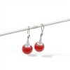 Caravanas Esfera-Plata 925-Piedra Coral rojo-CA3391 conpiedra