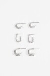 Set 3 aros texture plateado
