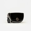 Bandolera The Circle en cuero charol Negro