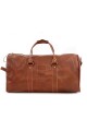 Bolso de viaje en cuero grande Marrón claro