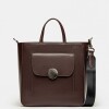 Shopper The Circle en cuero liso Chocolate