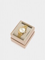 Reloj Redondo Con Pulsera De Acero Inoxidable dorado