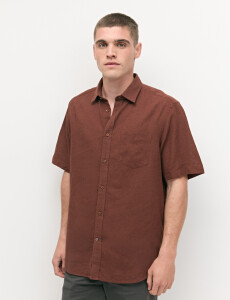 012265 CAMISA HARRINGTON LABEL Terracota