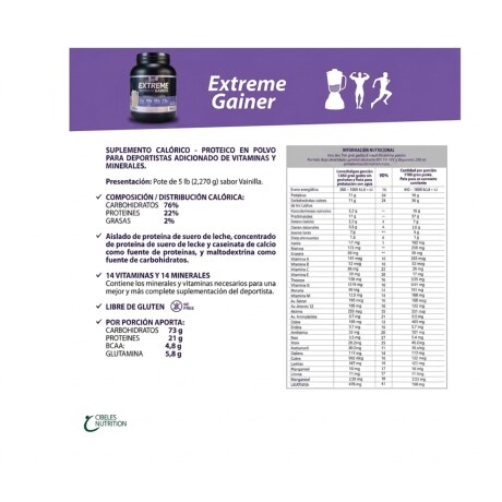 ¡OFERTA IMPERDIBLE! Extreme Gainer 2,27 kg Cibeles- Vainilla ¡OFERTA IMPERDIBLE! Extreme Gainer 2,27 kg Cibeles- Vainilla