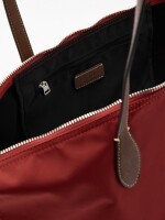 Bolso Shopper Liso De Nylon rojo