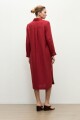 Vestido lino camisero carmesí