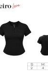 Remera Medio Cierre Oreiro Negro