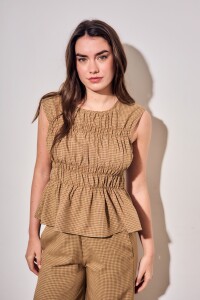 Blusa Fruncida Marron