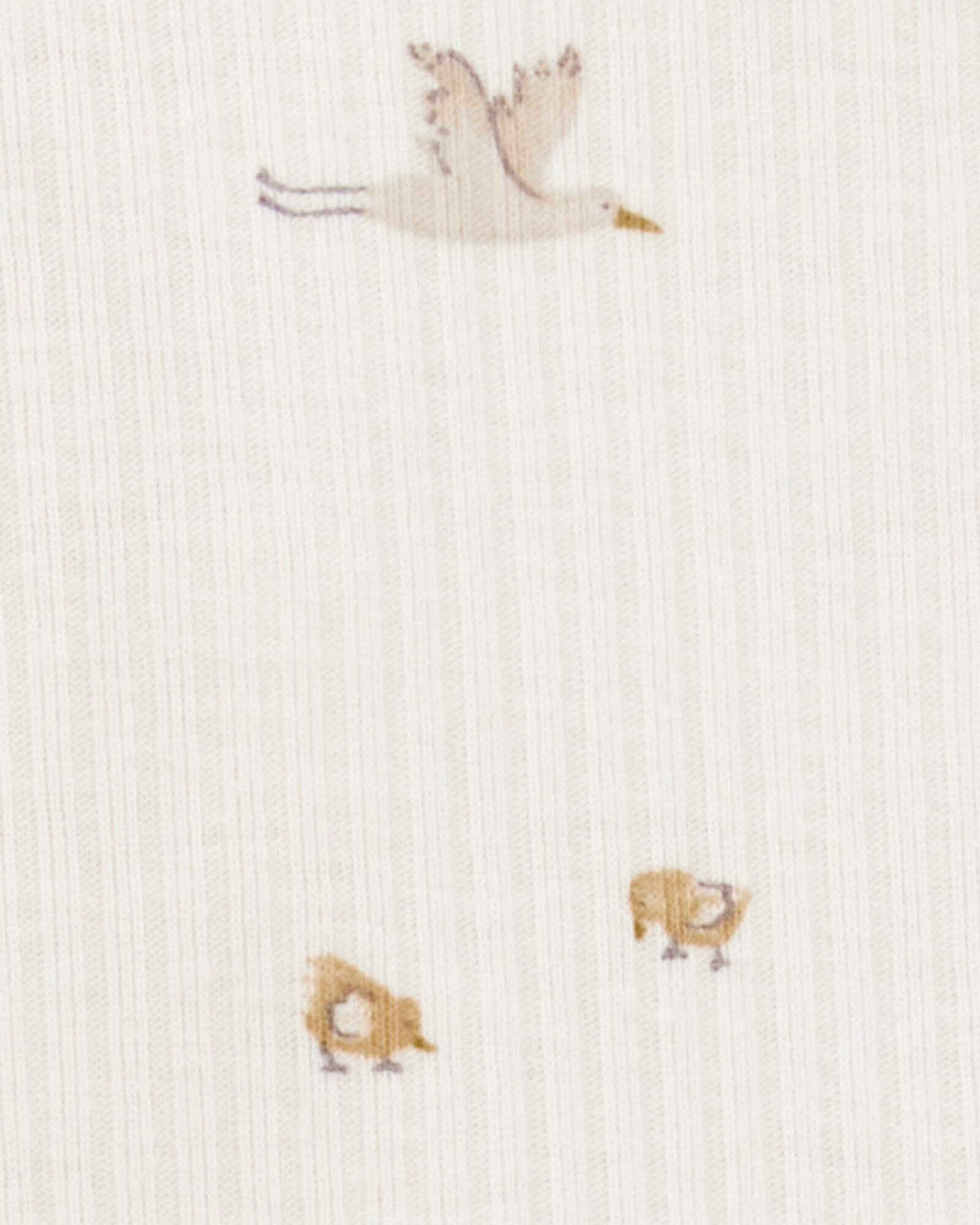 Set dos piezas de algodón, pantalón y remera, diseño pájaros Sin color