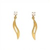 Caravanas Colgante oro - Oro bajo - Zirconia - CA8066 conpiedra