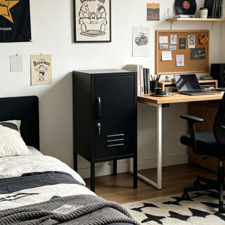 MESA LATERAL 1P METAL NEGRO OLIVIA