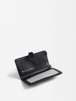 Bolsa Para Móvil De Nylon Con Corazones negro