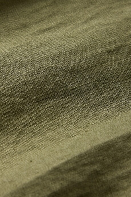 Camisa De Lino Hombre Army Jacket Green