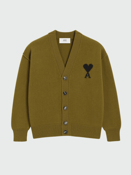 AMI PARIS - Cardigan Cuore de Lana Alta Automática