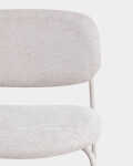 Taburete apilable Meli de chenilla beige y patas de metal beige 65 cm Taburete apilable Meli de chenilla beige y patas de metal beige 65 cm